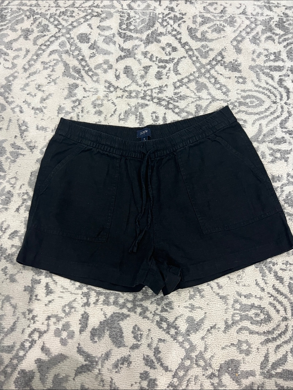 J. Crew Black Drawstring Linen-Blend Women’s Casual Shorts